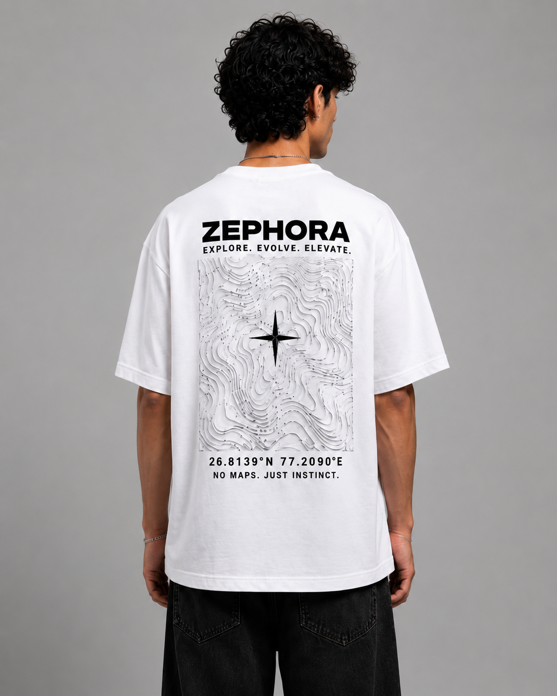 Zephora Cosmic Spiral Graphic Oversized T-Shirt