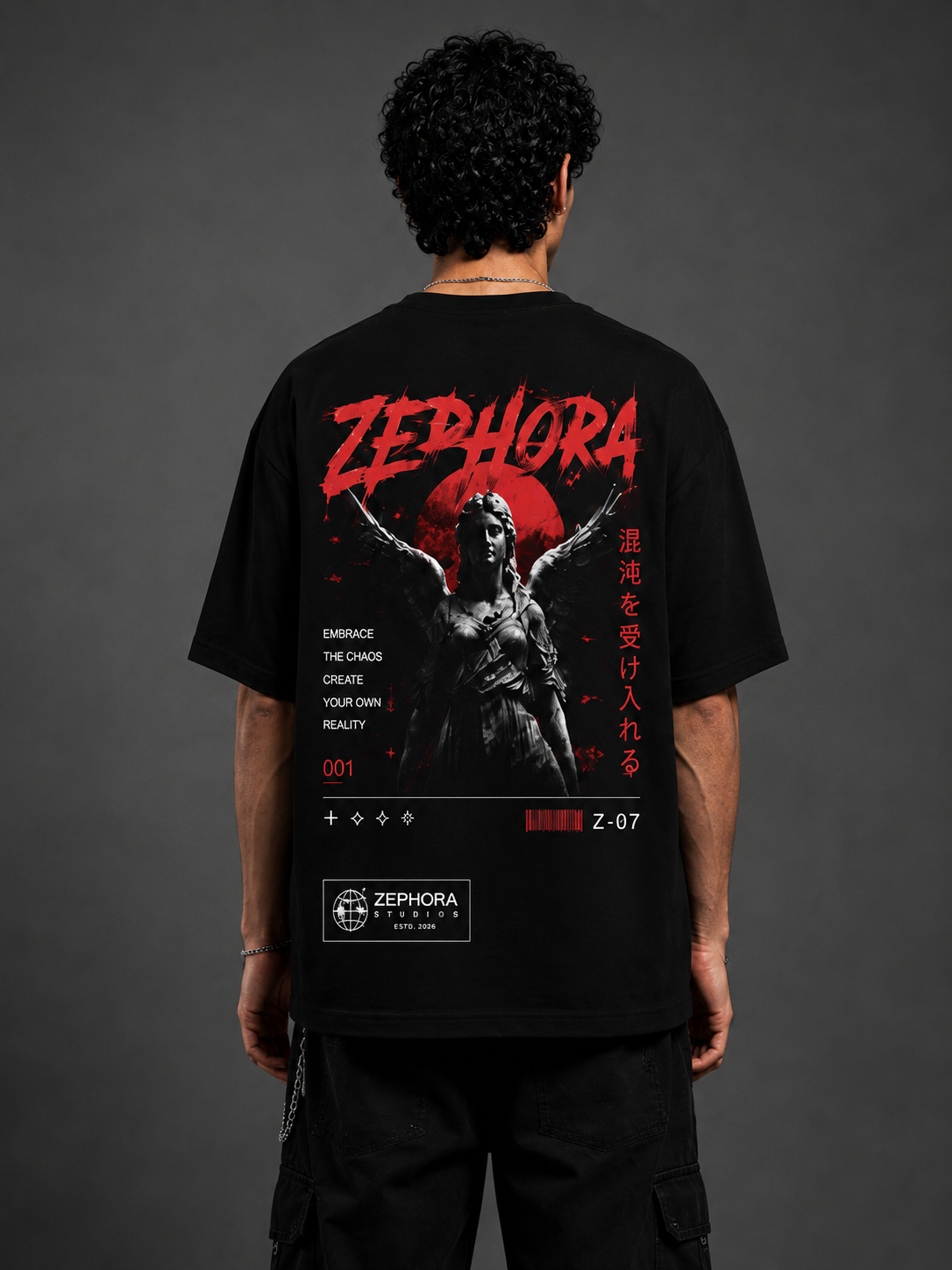 Zephora Chaos Angel Graphic Oversized T-Shirt