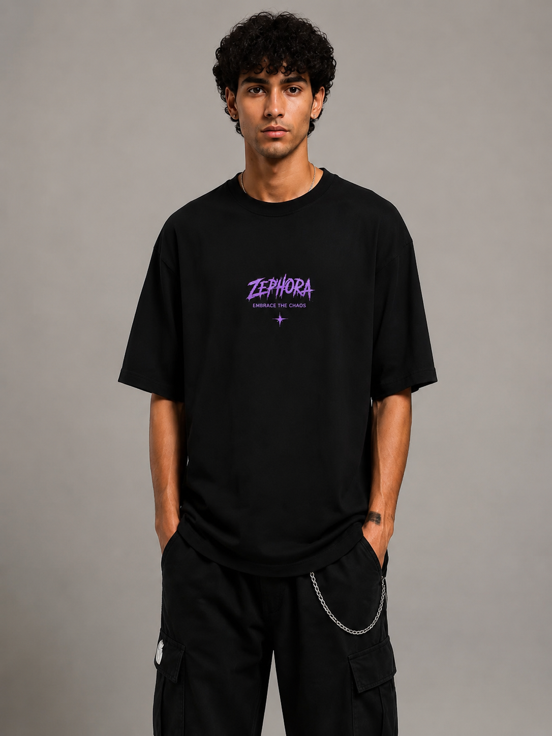 Zephora Broken Thoughts Graphic Oversized T-Shirt