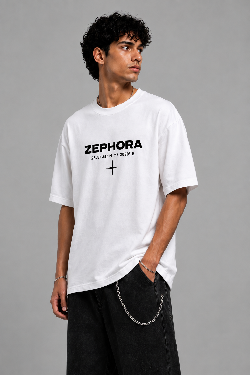 Zephora Cosmic Spiral Graphic Oversized T-Shirt