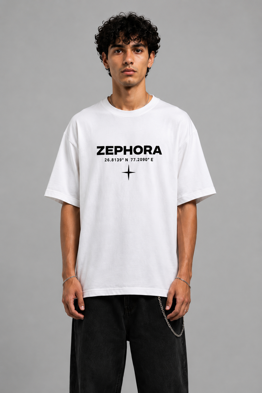 Zephora Cosmic Spiral Graphic Oversized T-Shirt