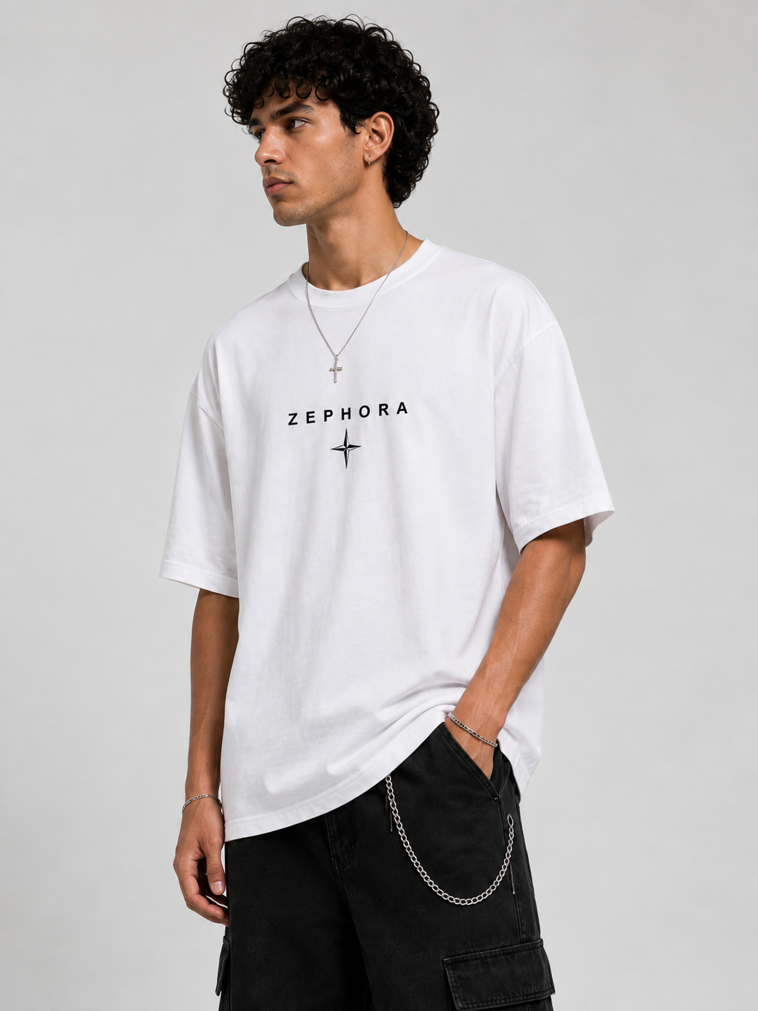 Zephora Cosmic Spiral Graphic Oversized T-Shirt